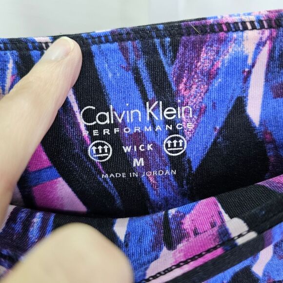 Calvin Klein Performance Purple Abstract Mesh Leggings Size Medium - Picture 4 of 9